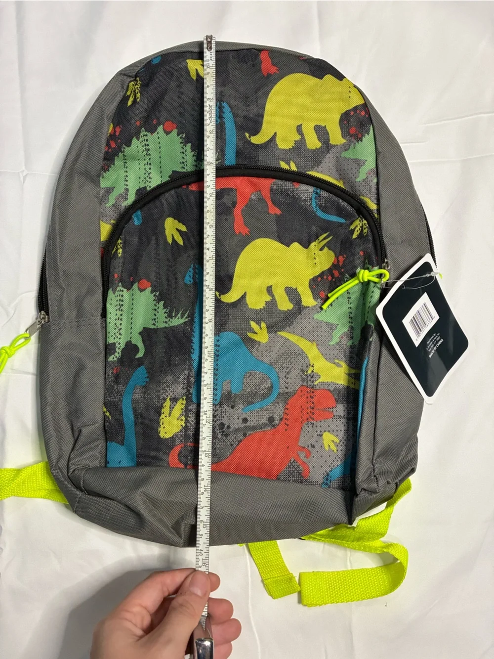 Kids Dinosaur Backpack Boys Gray School Bag T-Rex NWT